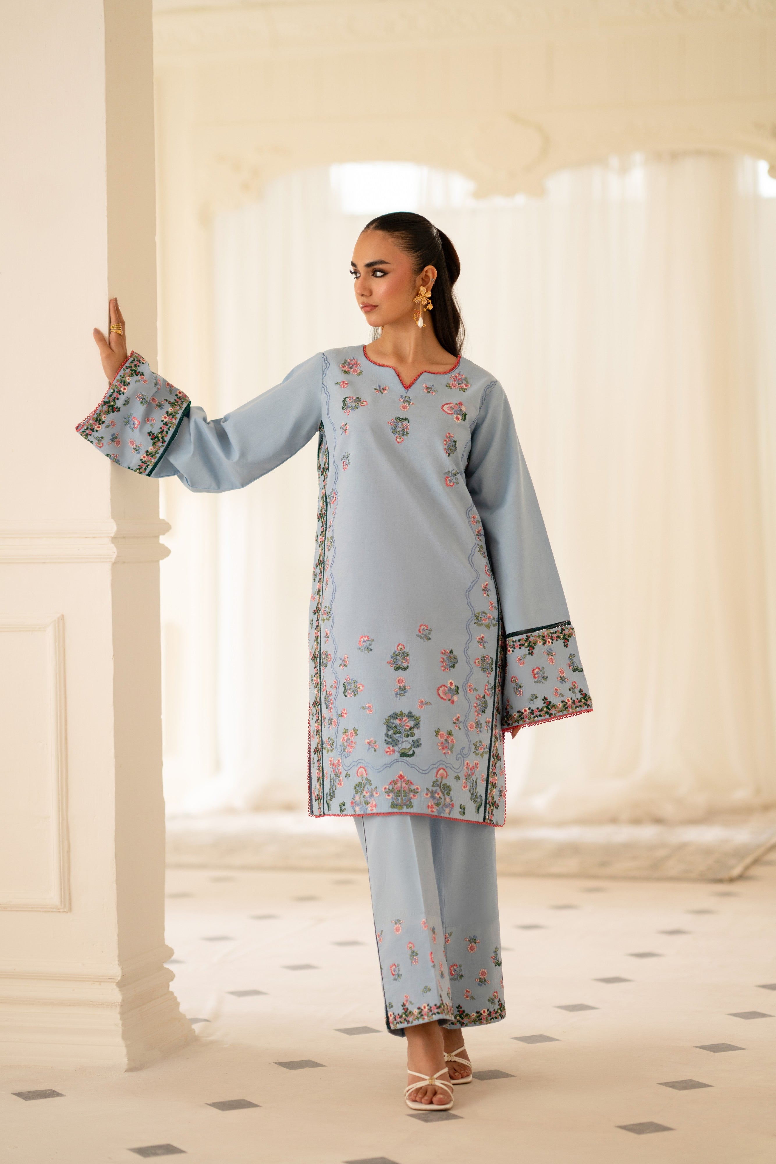 Clematis - Sky Blue Embroidered 2-Piece RTW | Feyre Pakistan