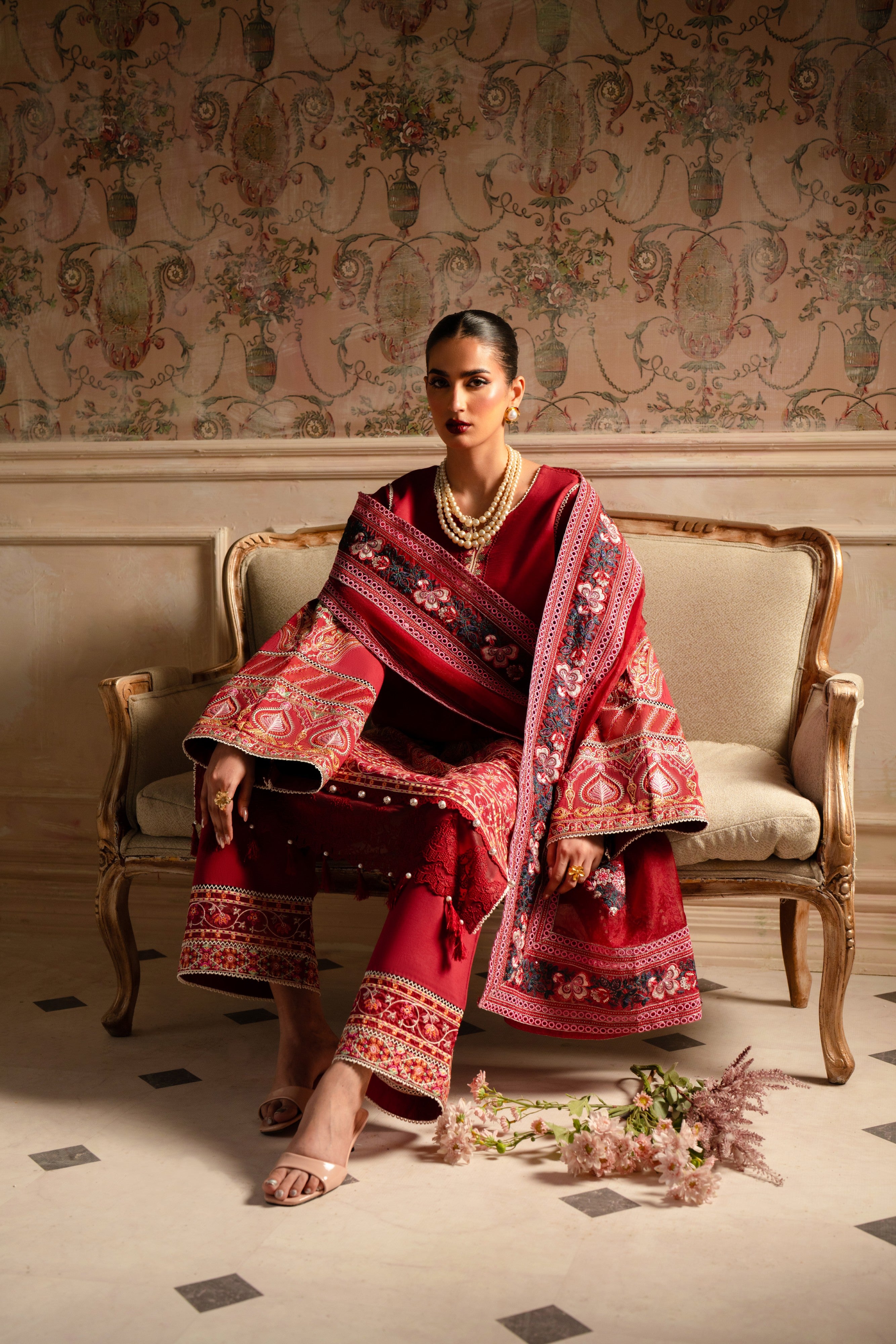 Rose - Luxury Lawn 3-Piece Hand Embroidered RTW | Feyre Pakistan