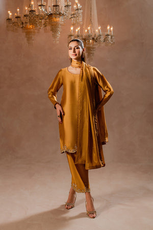 SHAULA - Pure Tissue Silk 3-Piece Hand Embroidered | Feyre Pakistan