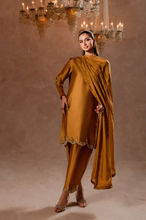 SHAULA - Pure Tissue Silk 3-Piece Hand Embroidered | Feyre Pakistan