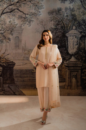CAPELLA - 3-Piece 60gm Raw Silk Hand Embroidered Festive Wear | Feyre Pakistan