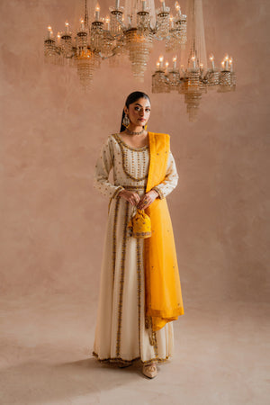HADAR - Raw Silk Kalidaar Peshwas Hand Embroidered | Feyre Pakistan