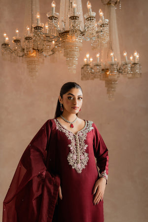 SIRIUS - 3-Piece Raw Silk Ada Work Hand Embroidered Dress | Feyre Pakistan