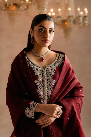 SIRIUS - 3-Piece Raw Silk Ada Work Hand Embroidered Dress | Feyre Pakistan