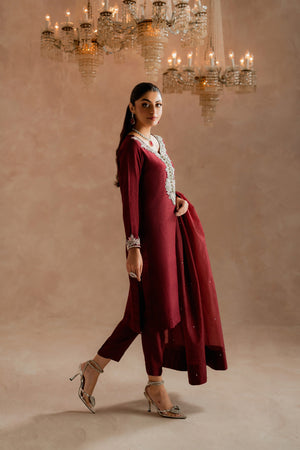 SIRIUS - 3-Piece Raw Silk Ada Work Hand Embroidered Dress | Feyre Pakistan