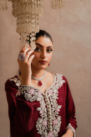 SIRIUS - 3-Piece Raw Silk Ada Work Hand Embroidered Dress | Feyre Pakistan