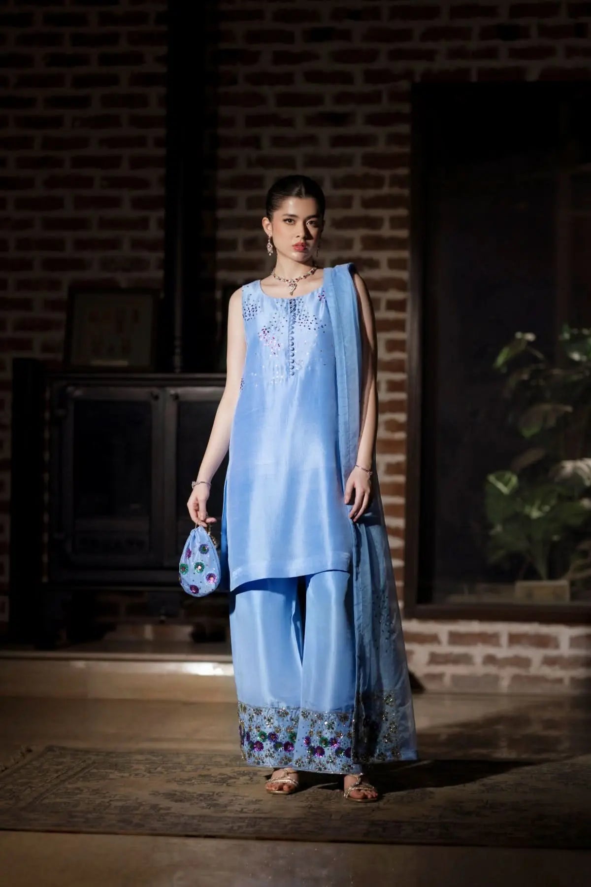 Azure - 3 Piece Pure Raw Silk Feyre