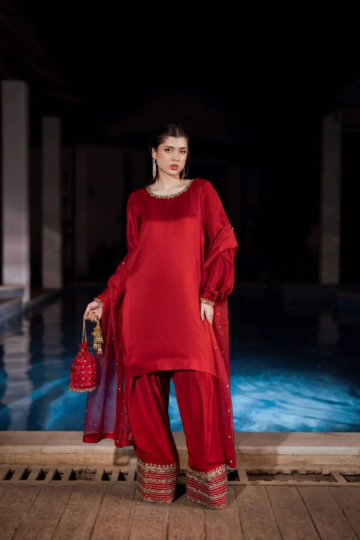 Crimson - 3 Piece Pure Raw Silk Feyre