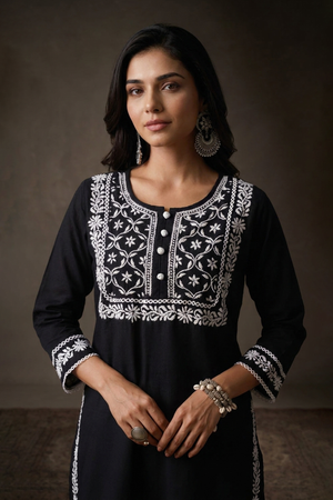 Slate - Hand-Embroidered Chikankari 2 Piece