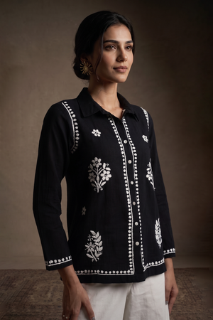 Coal – Hand-Embroidered Chikankari 2 Piece