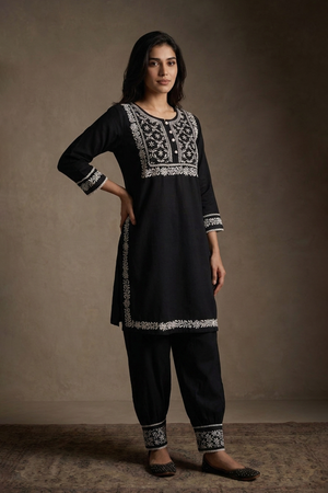 Slate - Hand-Embroidered Chikankari 2 Piece