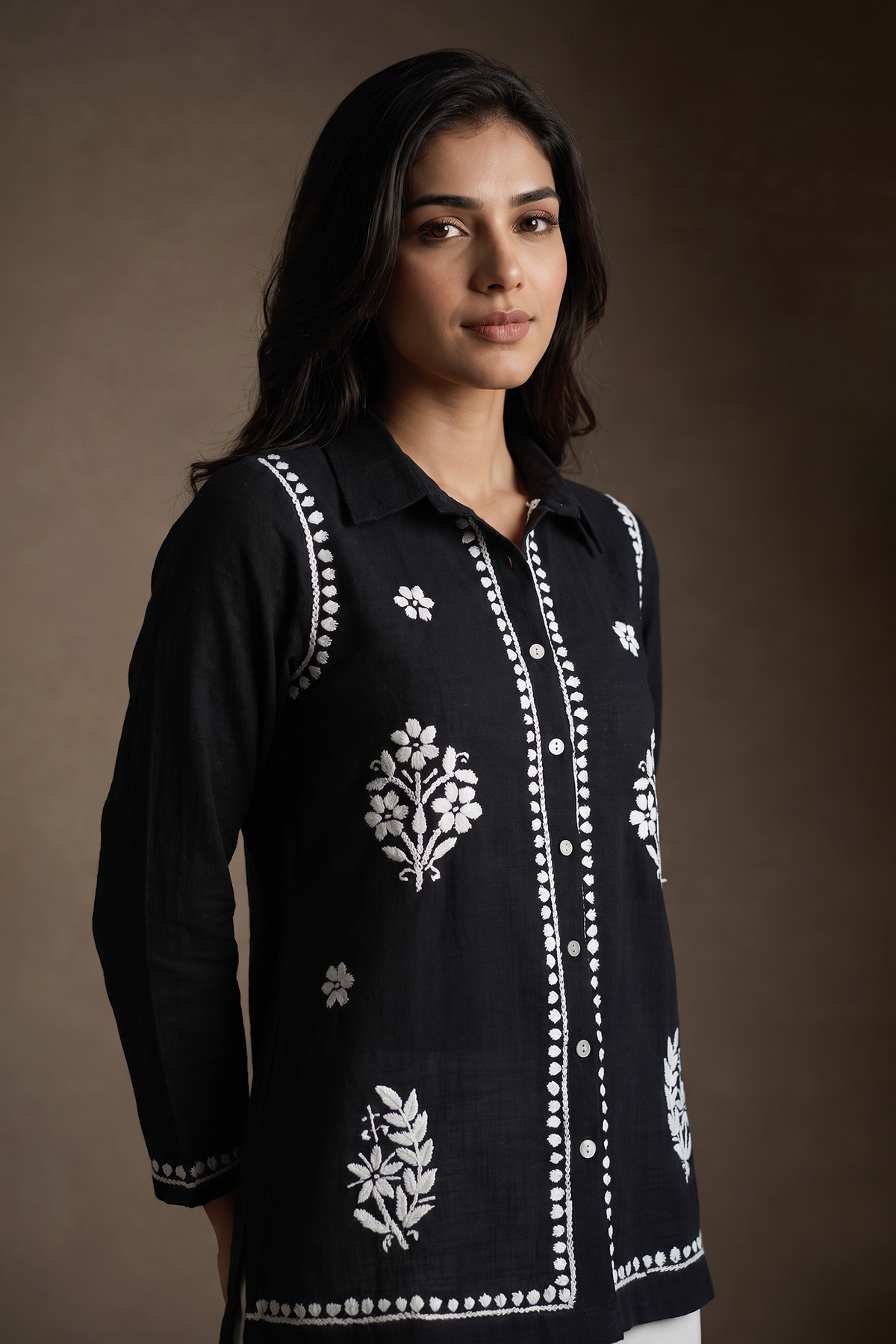 Coal – Hand-Embroidered Chikankari 2 Piece