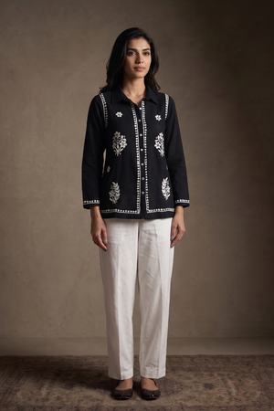 Coal – Hand-Embroidered Chikankari 2 Piece
