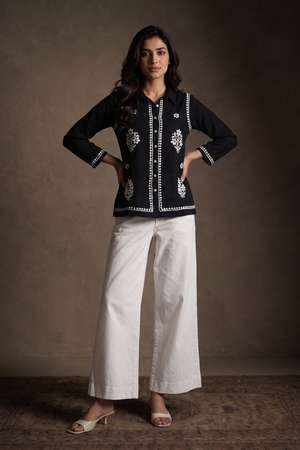 Coal – Hand-Embroidered Chikankari 2 Piece