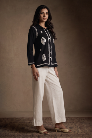 Coal – Hand-Embroidered Chikankari 2 Piece