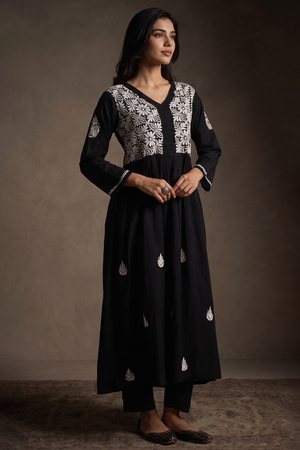 Ash – Hand-Embroidered Chikankari 2 Piece