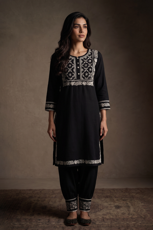 Slate - Hand-Embroidered Chikankari 2 Piece