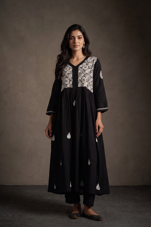 Ash – Hand-Embroidered Chikankari 2 Piece