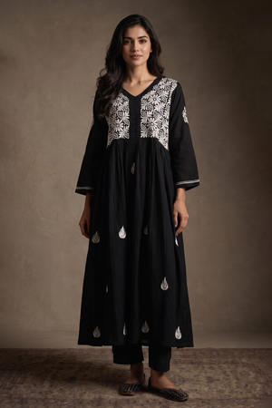 Ash – Hand-Embroidered Chikankari 2 Piece