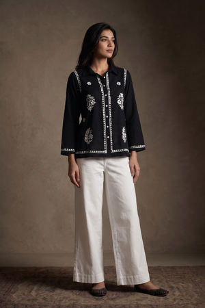 Coal – Hand-Embroidered Chikankari 2 Piece