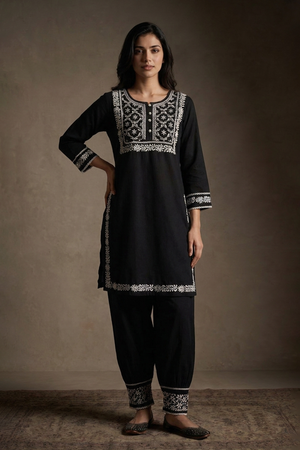Slate - Hand-Embroidered Chikankari 2 Piece