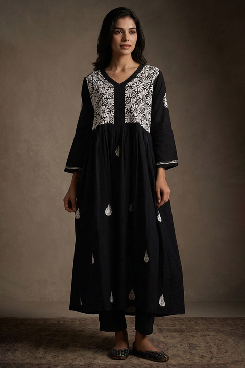 Ash – Hand-Embroidered Chikankari 2 Piece