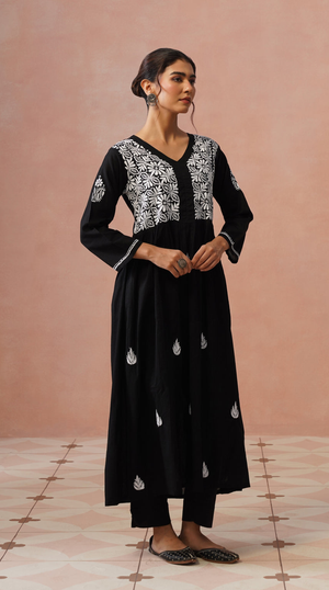 Ash – Hand-Embroidered Chikankari 2 Piece