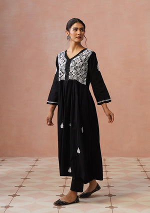 Ash – Hand-Embroidered Chikankari 2 Piece