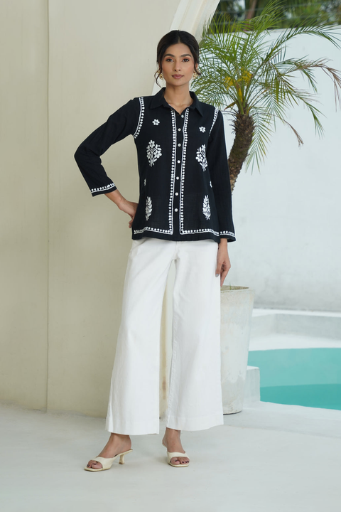 Coal – Hand-Embroidered Chikankari 2 Piece