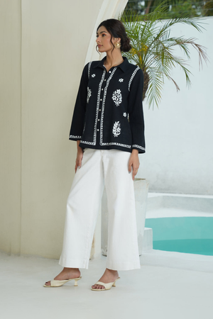 Coal – Hand-Embroidered Chikankari 2 Piece