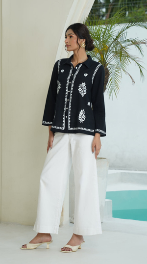 Coal – Hand-Embroidered Chikankari 2 Piece