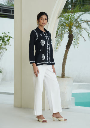 Coal – Hand-Embroidered Chikankari 2 Piece