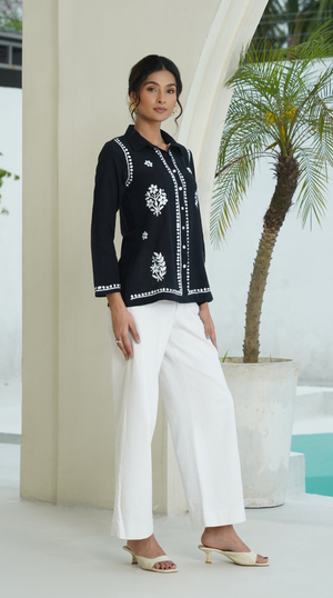 Coal – Hand-Embroidered Chikankari 2 Piece
