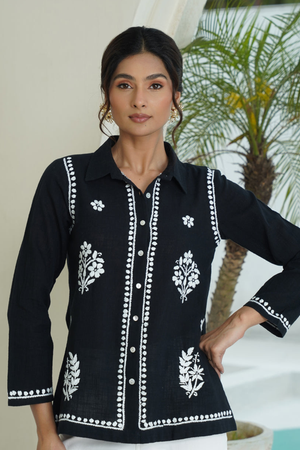Coal – Hand-Embroidered Chikankari 2 Piece