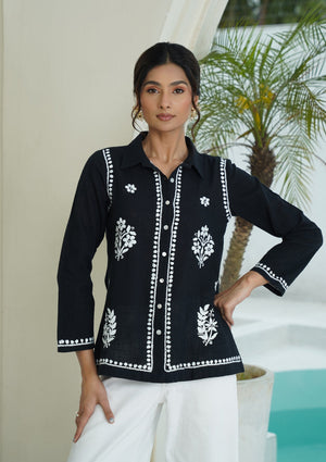 Coal – Hand-Embroidered Chikankari 2 Piece