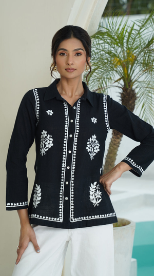 Coal – Hand-Embroidered Chikankari 2 Piece