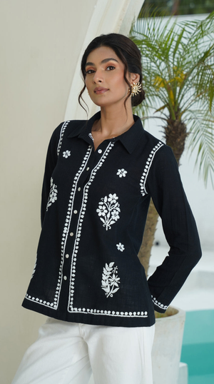 Coal – Hand-Embroidered Chikankari 2 Piece
