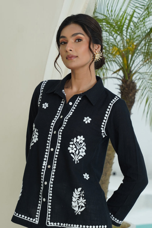 Coal – Hand-Embroidered Chikankari 2 Piece