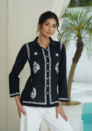 Coal – Hand-Embroidered Chikankari 2 Piece