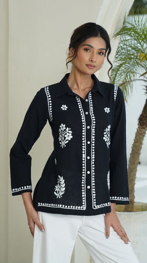 Coal – Hand-Embroidered Chikankari 2 Piece