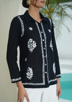 Coal – Hand-Embroidered Chikankari 2 Piece