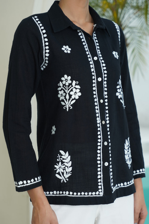 Coal – Hand-Embroidered Chikankari 2 Piece