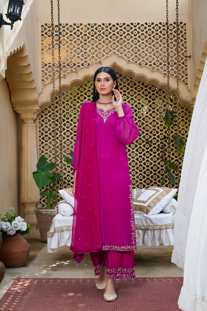 MAHRU - 3 Piece Pure Chiffon 60gm - Feyre