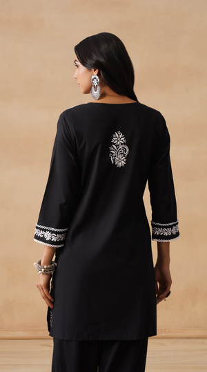 Slate - Hand-Embroidered Chikankari 2 Piece