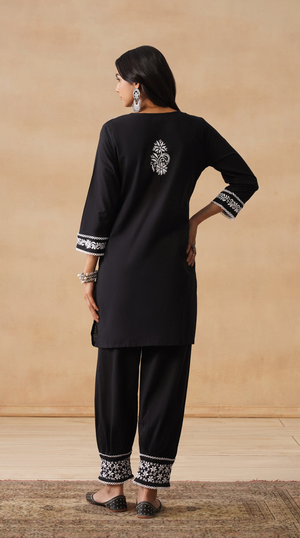 Slate - Hand-Embroidered Chikankari 2 Piece