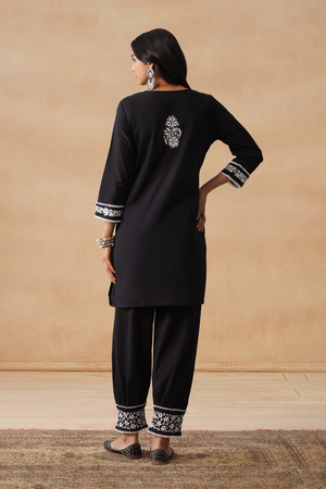 Slate - Hand-Embroidered Chikankari 2 Piece