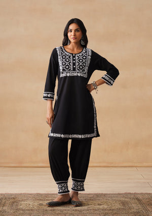 Slate - Hand-Embroidered Chikankari 2 Piece