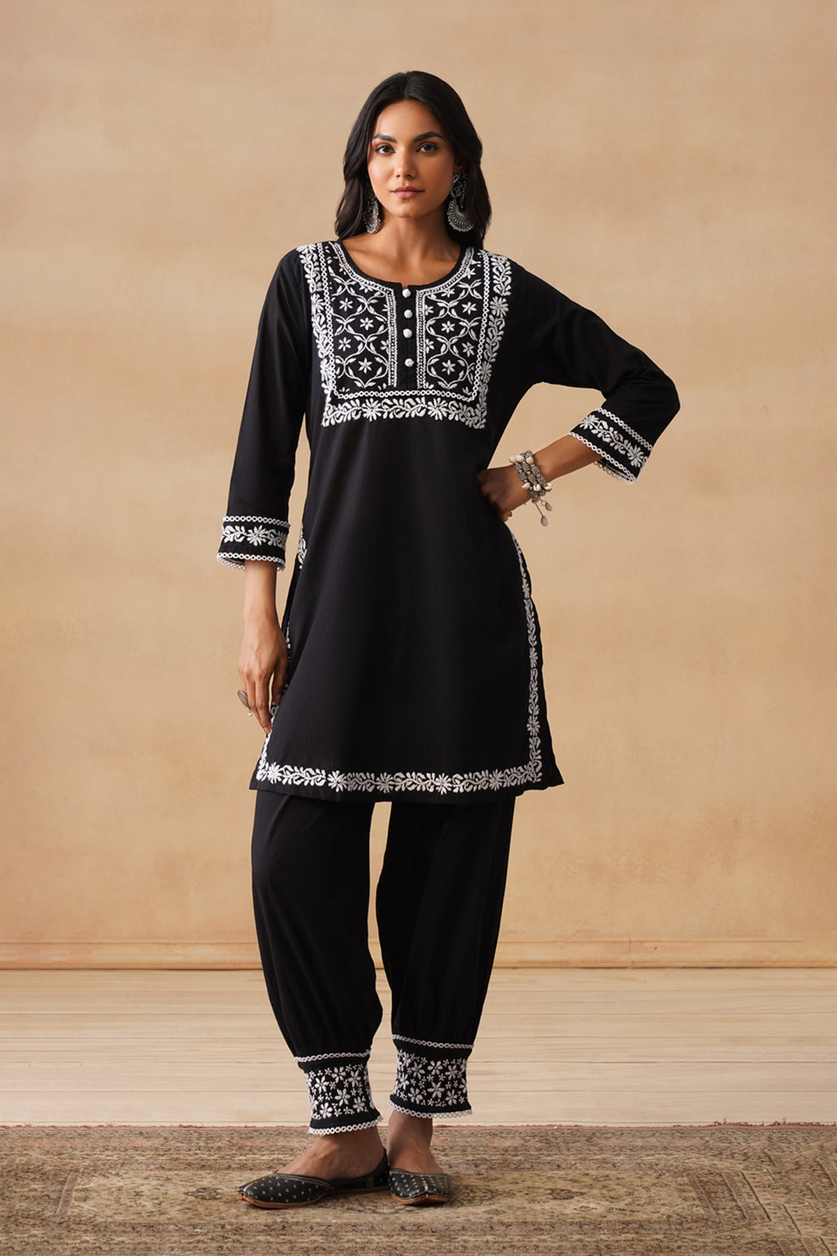 Slate - Hand-Embroidered Chikankari 2 Piece