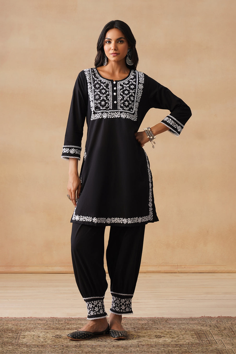 Slate - Hand-Embroidered Chikankari 2 Piece