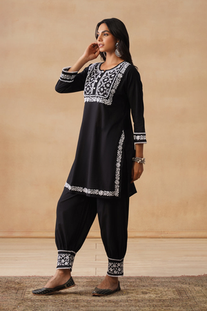 Slate - Hand-Embroidered Chikankari 2 Piece